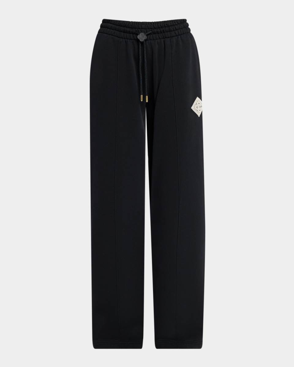 Embellished CC Patch Open-Hem Joggers